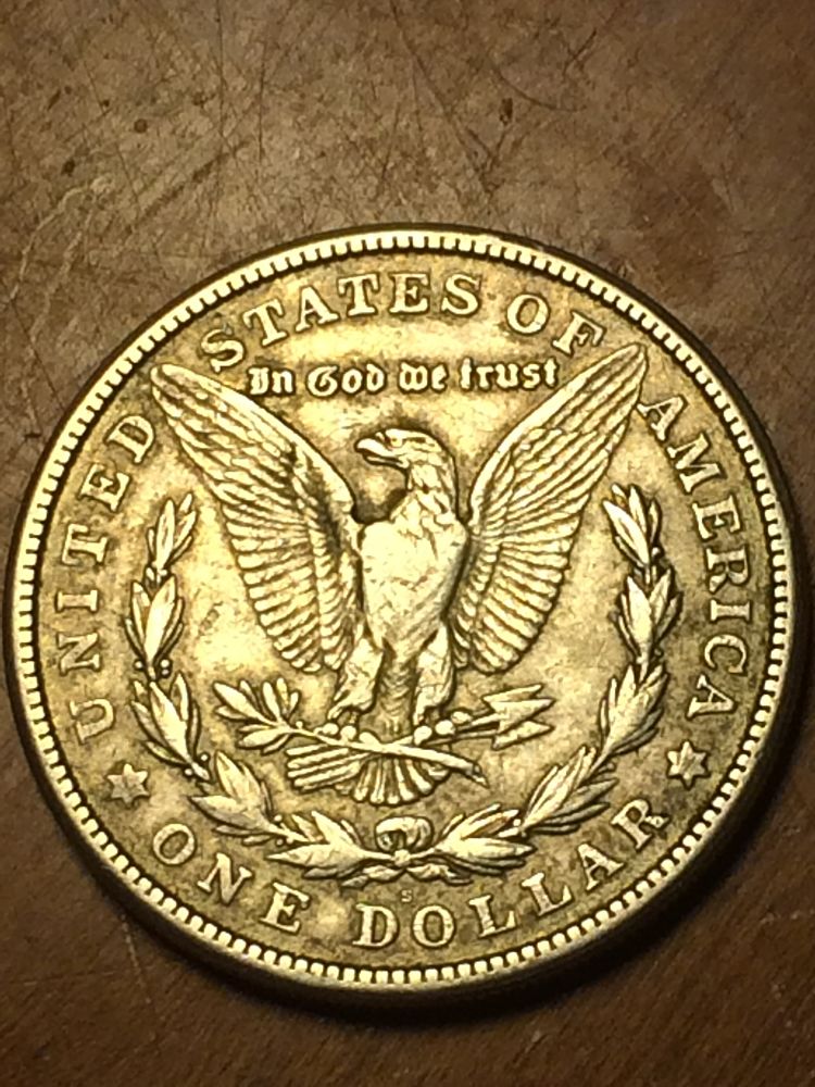 Unusual-3-Or-M--Printed-On-The-Hat--1921-S-Morgan-Silver-Dollar,-Help?